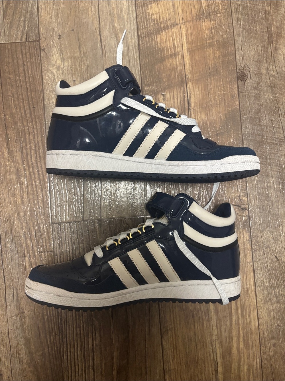 adidas Concord II Mid Navy Patent Leather Sneakers Mens 9